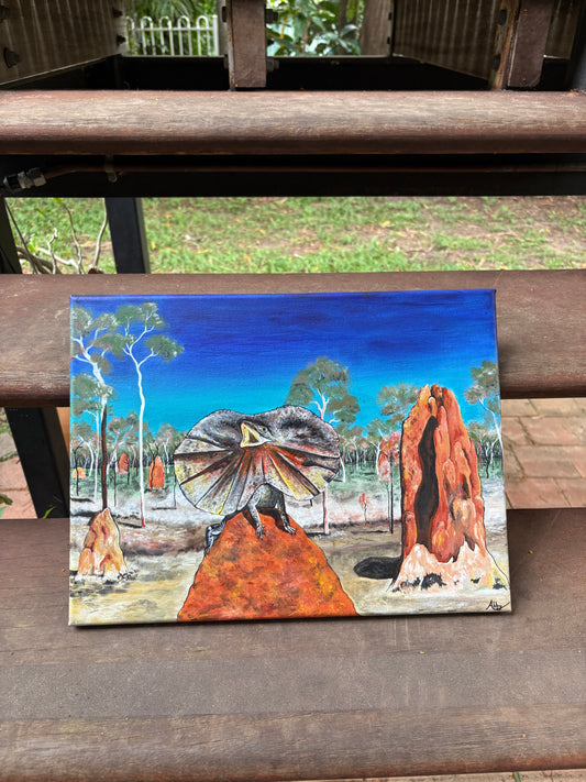 Frill-Neck Lizard; Original Painting