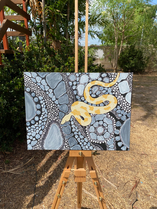 Albino Carpet Python_Original Painting