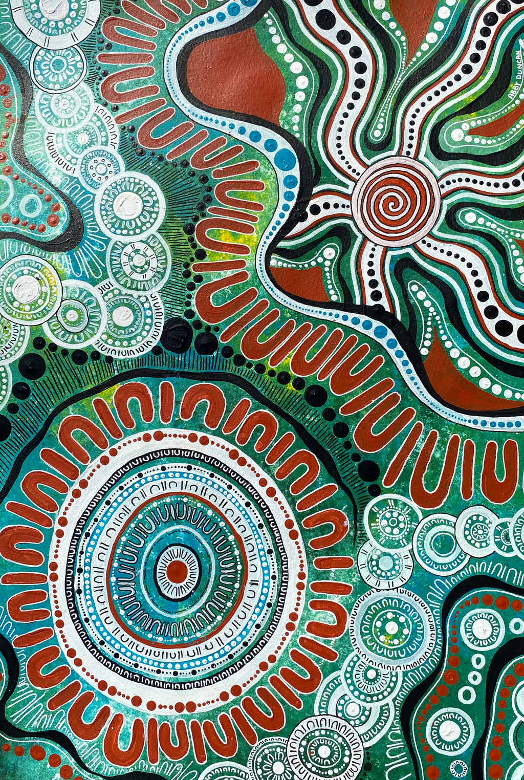 Fresh WaterGreen; Original Painting