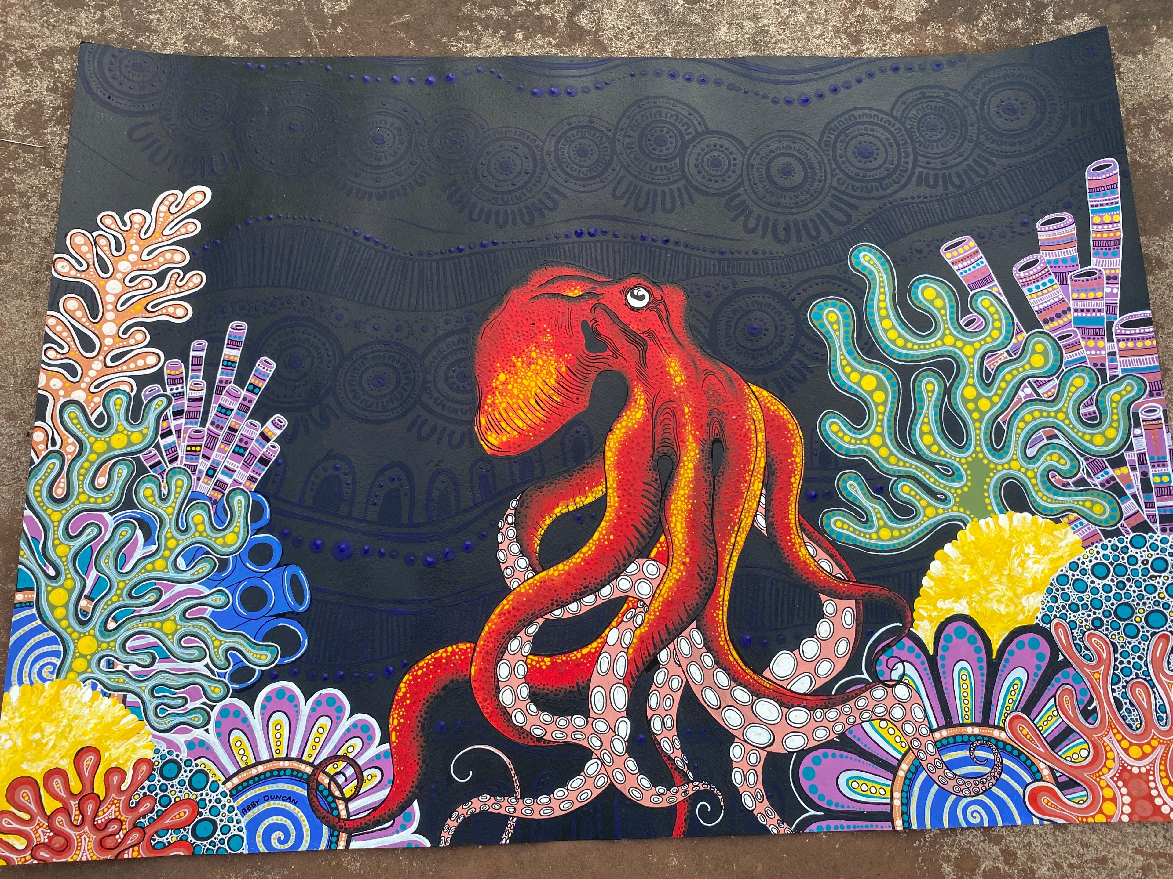 Octopus; Original Painting