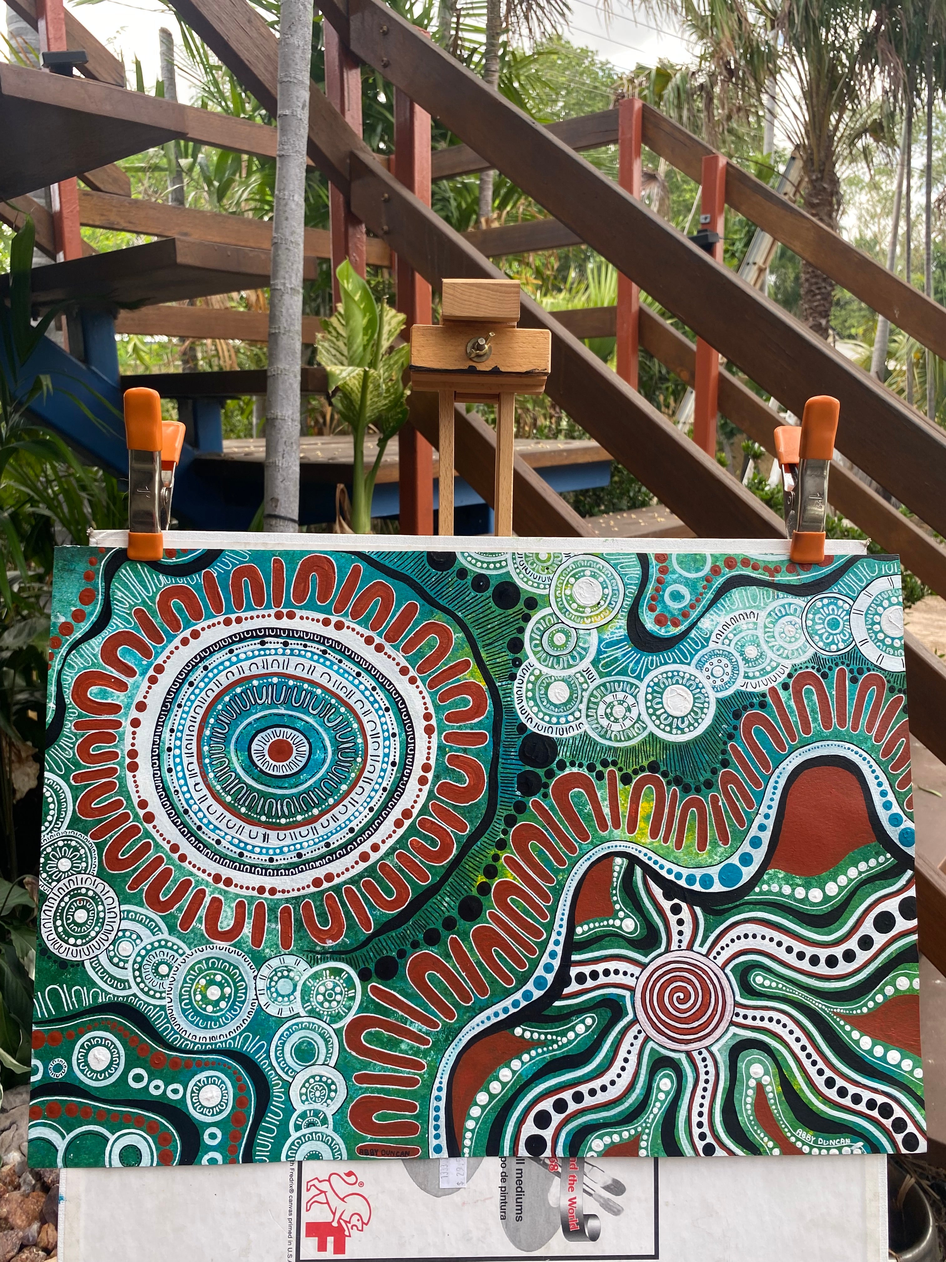 Fresh WaterGreen; Original Painting
