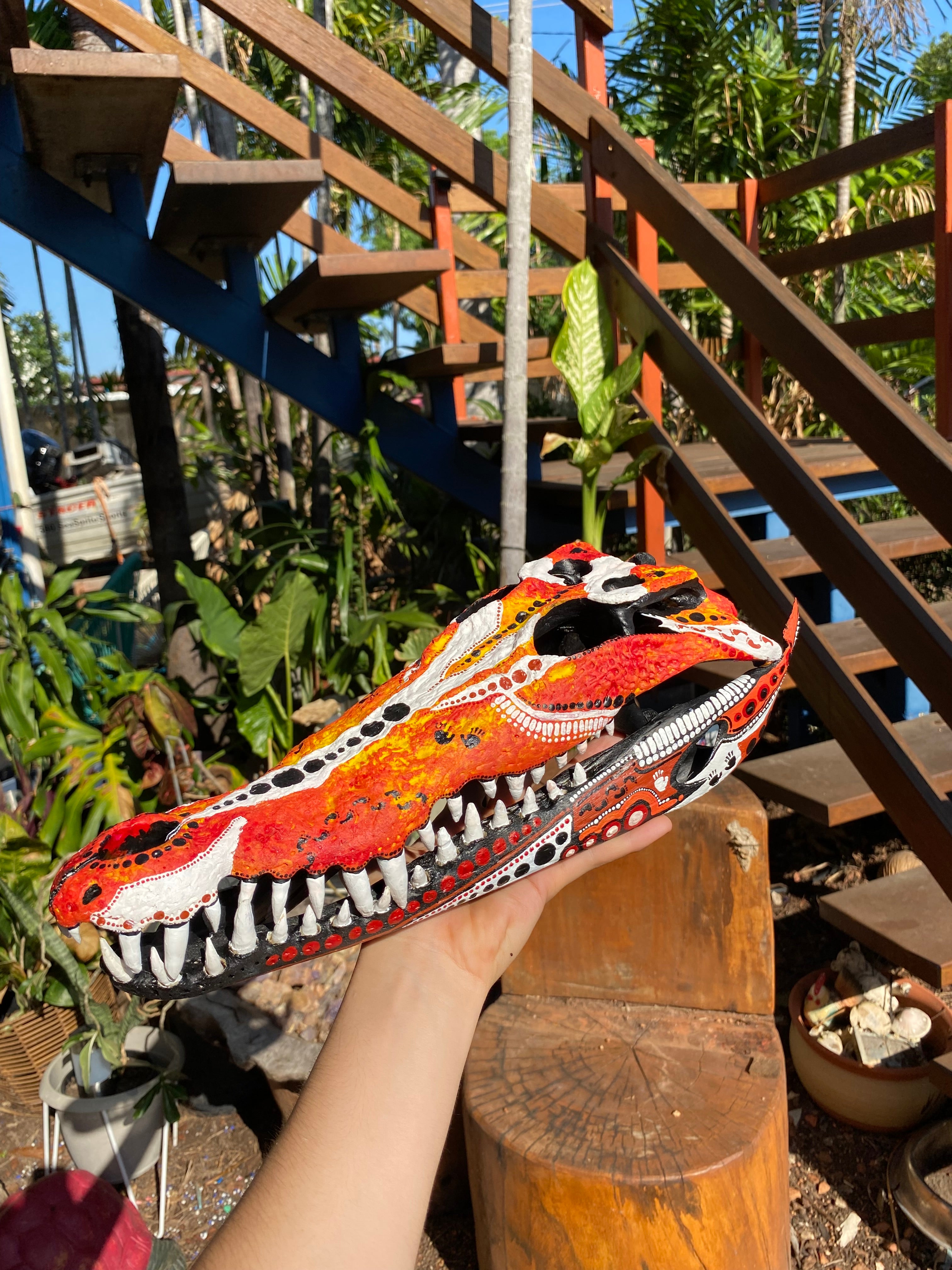 Croc Skull Painting