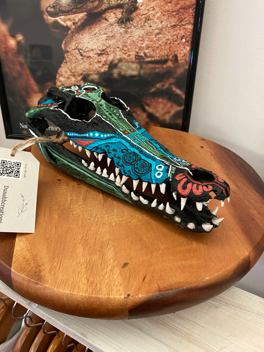 Colourful Crocodile Skull