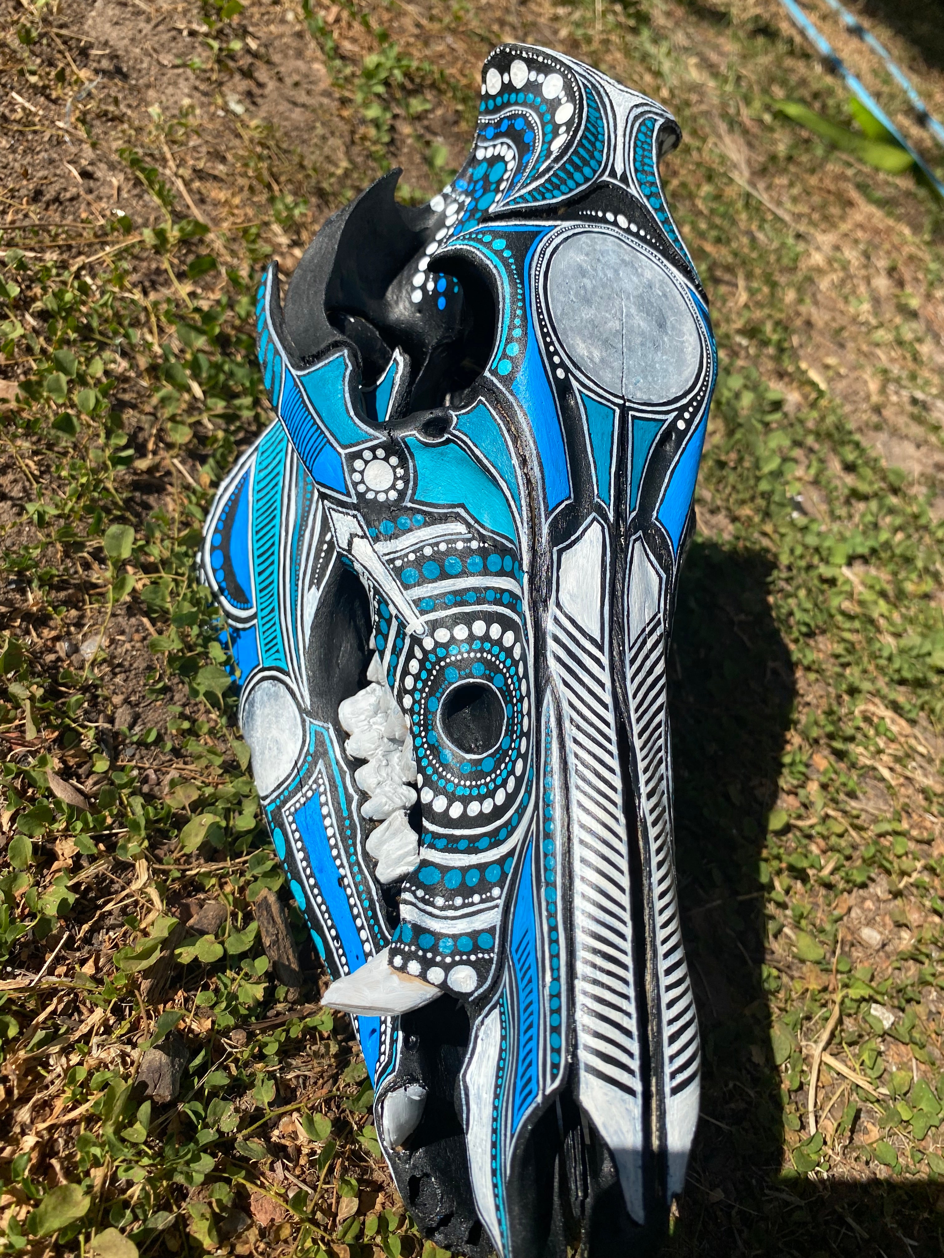Pig Skull Painting; Eclipse