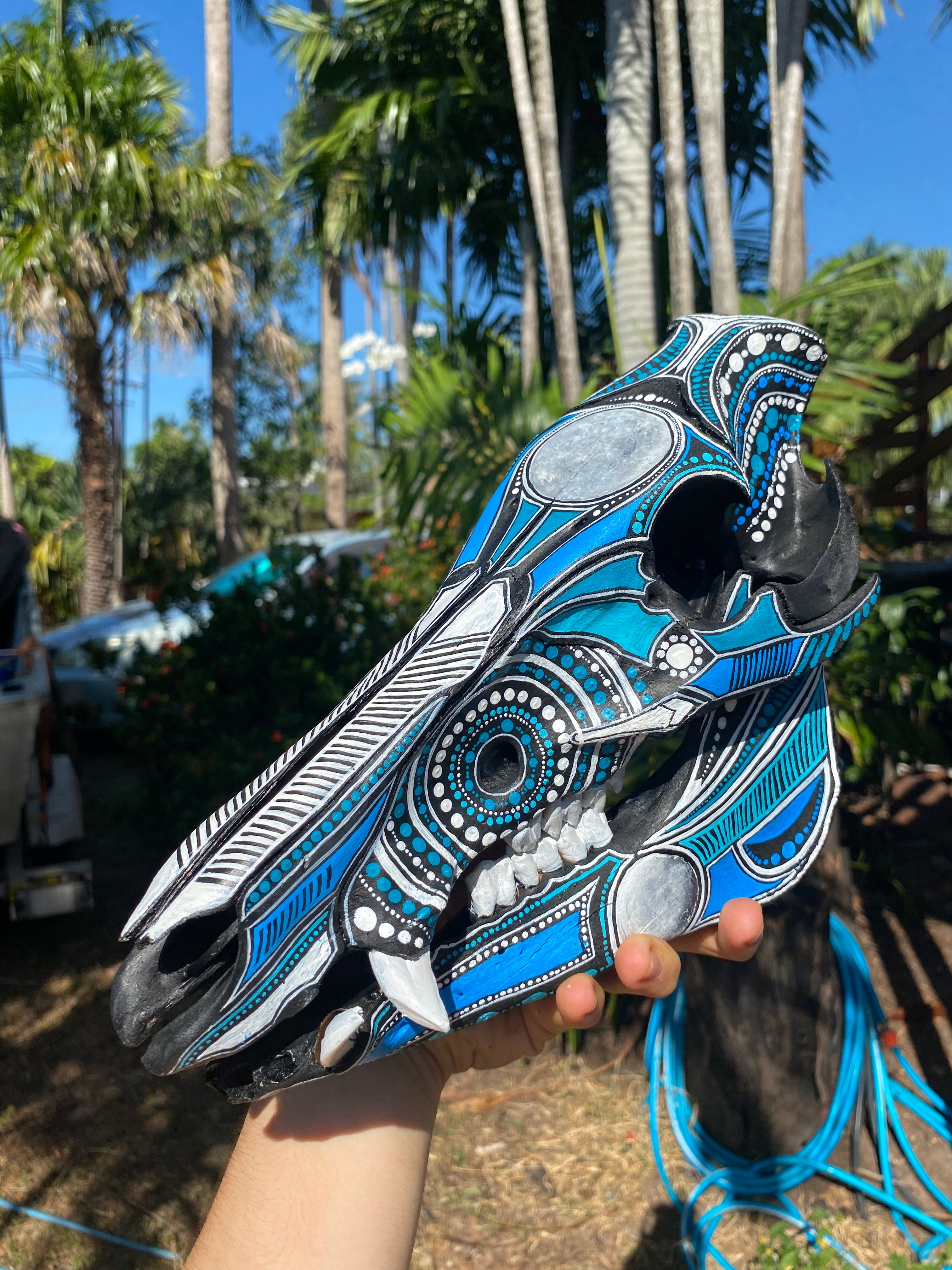 Pig Skull Painting; Eclipse
